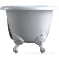 66 inci besi cor freestanding clawfoot bath bak mandi